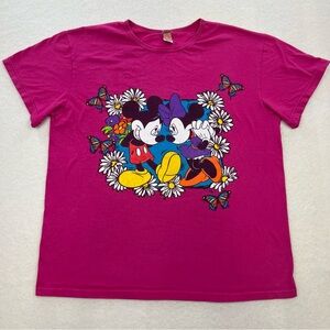 Vintage Mickey Unlimited Land N’ Sea 90s Pink Graphic Print Shirt Size X